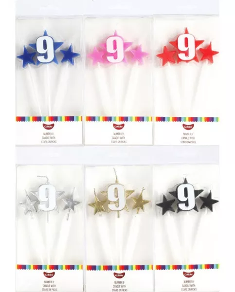 GoBake Number 9 Star Candle